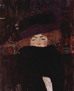 Dama con cappello e boa di piume da Gustav Klimt